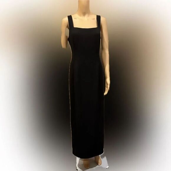 Ann Taylor Dresses & Skirts - Ann Taylor Black Corset tie Back Sleeveless hi-Slit Maxi Dress Sz 10